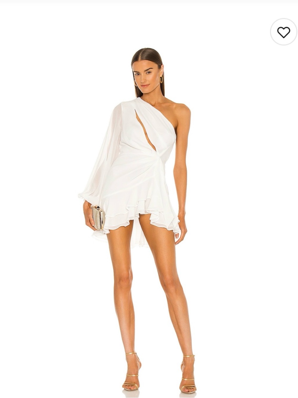 Elegant One-Shoulder Mini Dress in Ivory